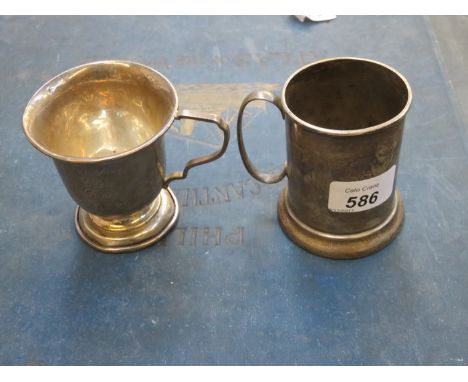 TWO SMALL HALLMARKED SILVER CUPS