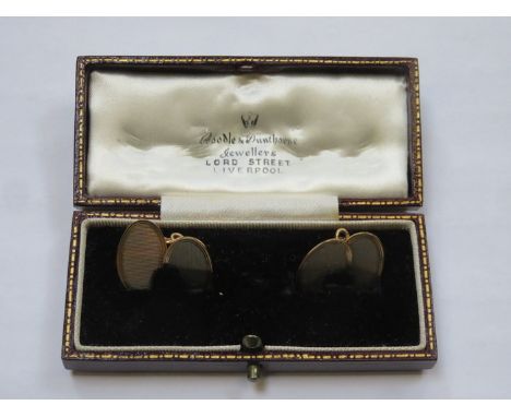PAIR PRETTY 9ct GOLD CUFFLINKS 