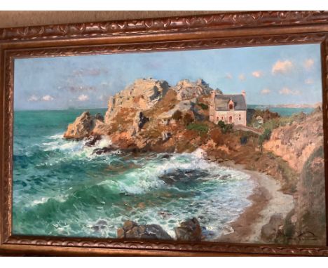   Daniel Hernandez Morillo (1856-1932), oil on canvas, House at Plage de Trestrignel, Brittany, signed, 46 x 75cmProvenance -