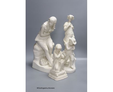   A Minton Parian Ware figure of 'Dorothea' by John Bell, bearing impressed marks to base and three other Parian figures,incl