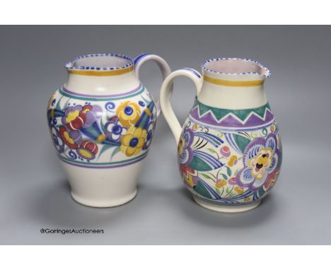   Two Poole pottery jugs, tallest 20.5cm