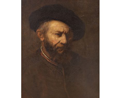   19th century English School after Rembrandt, oil on canvas, Self portrait, 53 x 43cm