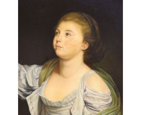  After Jean Baptiste Greuze, oil on canvas, Portrait of a young girl, Archeus Fine Art - Concise History of Forgery label ve