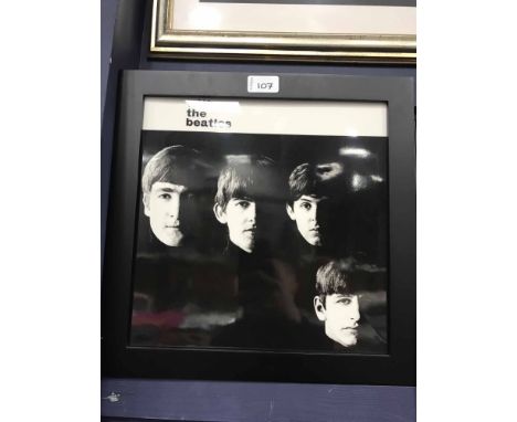 TWO THE BEATLES MIRRORS
together with a framed ceramic plaque and a framed silhouette 