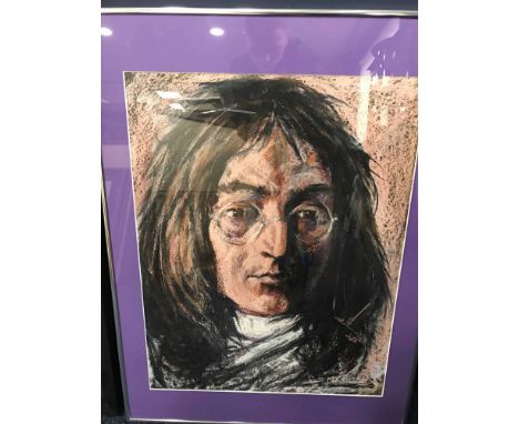 SHAHIN MEMISHI
PORTRAIT OF JOHN LENNON
pastel on paper
framed and under glass