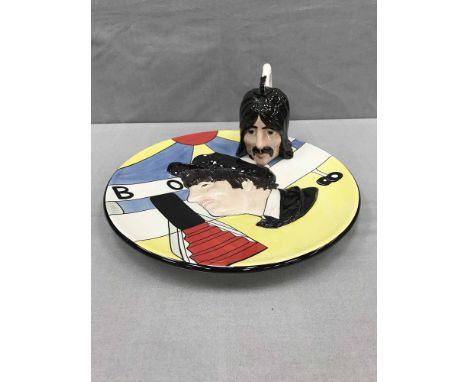 LORNA BAILEY BEATLES WALL PLAQUE
with teapot modelled as George Harrison by the same artist