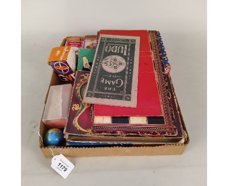 A selection of vintage boxed games including Chinese Chequers, Lotto, Tiddlywinks plus two Beetle Drive games