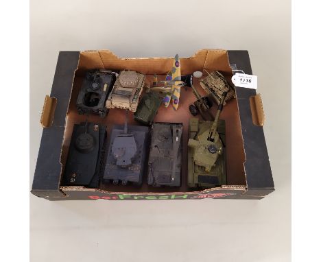 A selection of die cast tanks including Dinky, Solido and Corgi