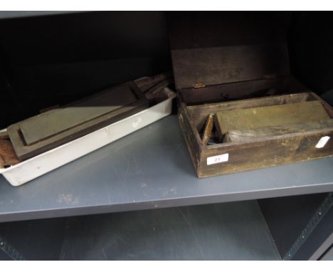A selection of vintage knife sharpeners etc