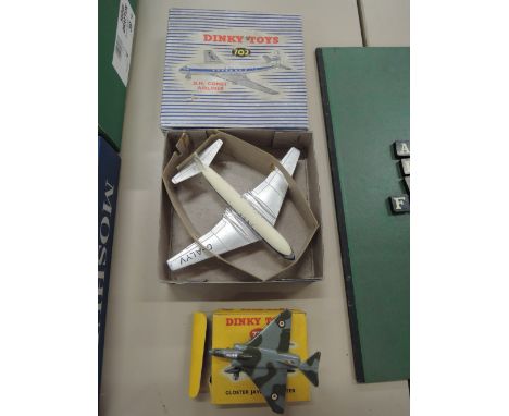 Two Dinky die-cast aeroplanes, D H Comet Airline boxed 702, Gloster Javelin Fighter boxed 735