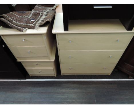 A selection of light laminate bedroom furniture