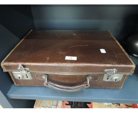 A vintage leather suitcase