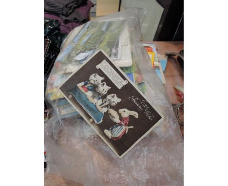 A selection of vintage birthday and greetings cards, various including novelty