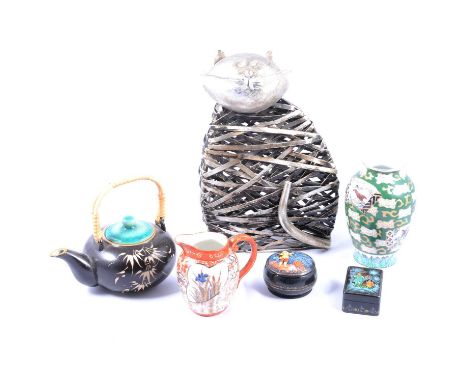 Three boxes of assorted decorative ceramics including two small Continental Yardley's English Lavender soap trays, Leonardo C