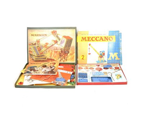 Toys: Lott's bricks, Box 1 set, incomplete; together with a Marklin Construction Set and two Meccano part-sets.