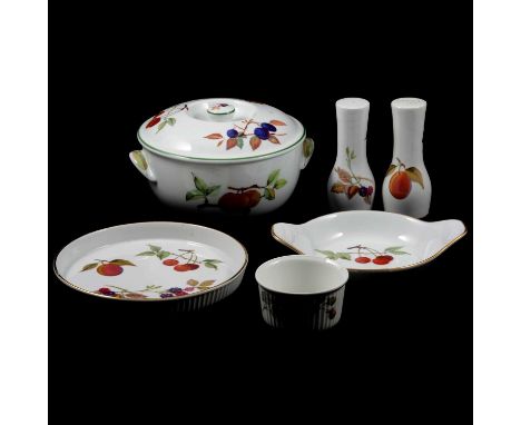 Quantity of Royal Worcester Evesham ware, including tureens, serving dishes, condiments, etc.