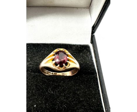 9ct gold antique garnet ring (2.6g) 