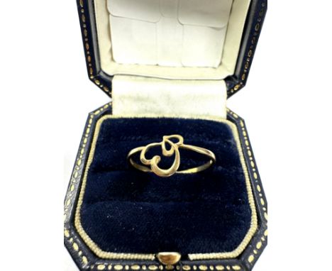 9ct Gold Twin Hearts Ring (0.8g) 