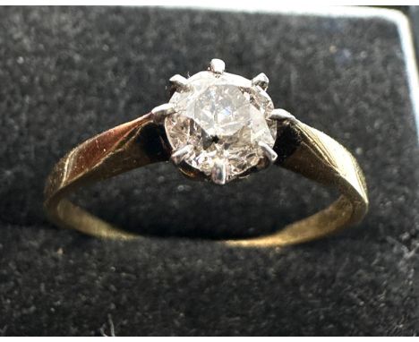 Vintage 18ct gold diamond ring diamond measures approx 5.2mm dia est 0.50 ct weight 2.1g 