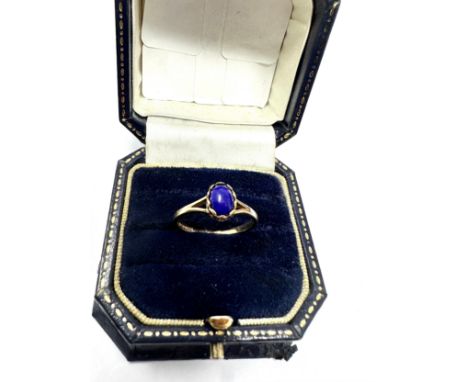 9ct Gold Vintage Lapis Lazuli  Ring (1.7g) 