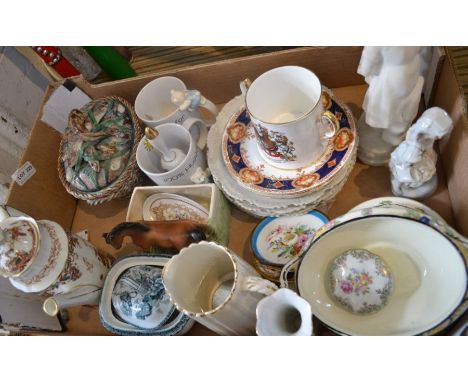 Two boxes mixed ceramics to include Royal Worcester, Crown Derby etc