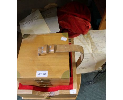 Oak cased modern Marine Chronometer with certificate and other paperwork