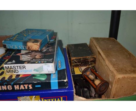 Boxed vintage domestic tools and 4 boxes games