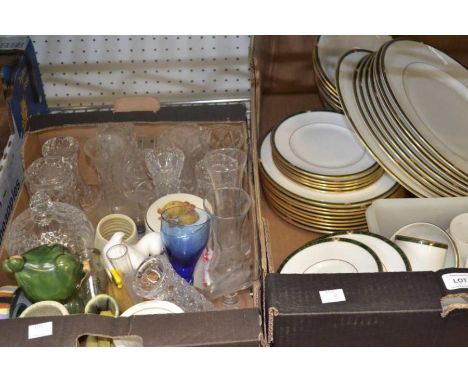 A box containing a selection of Royal Worcester Carina patterned table wares