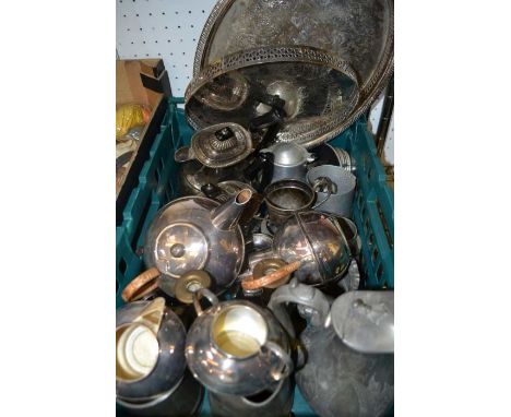 A Bigwood crate containing a large selection of silver plate, various