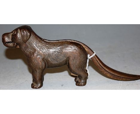 A reproduction cast iron novelty nutcracker in the form of a dog