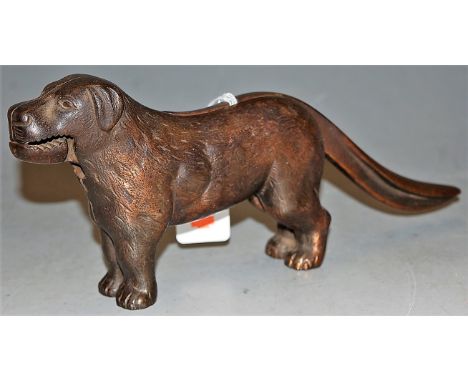 A reproduction cast iron novelty nutcracker in the form of a dog