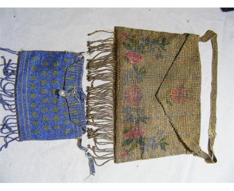 Two vintage Bead Purses, approx 17cm x 13cm and approx 10cm x 8cm.