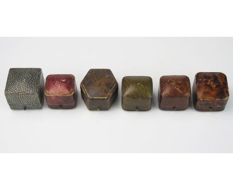 A Collection of Six Antique Ring/Jewellery Boxes, (6). 