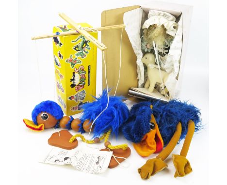 Pelham Puppets Rod Hull's Emu Marionette, another in Hand Puppet Form and a Ashton-Drake Galleries Doll 