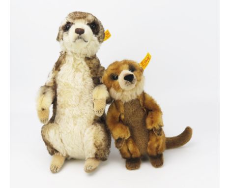 Steiff Meerkat Pair - (1) Mungo 071249, (2) Rico 064425, 