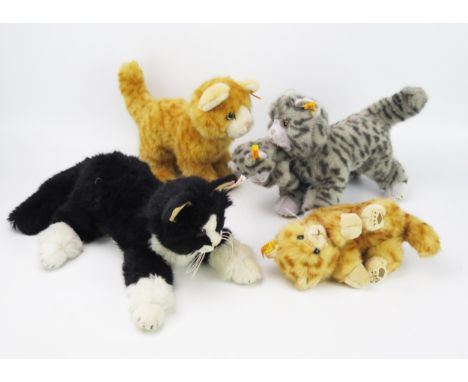 Steiff Cat Group including Koko Cat Limited Edition 036439, 074622, 074578, 074943 