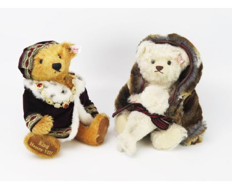 Steiff Mohair Teddy Bear Limited Edition Pair - (1) Eskimo with Seal 036095 (00384 of 1500) and (2) King Henry VIII 663260 (0