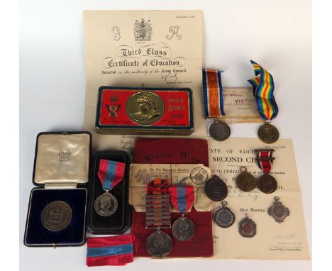 Family Medals including Victorian South Africa Medal with seven bars including South Africa 1901, Cape Colony, Laing's Nek, T