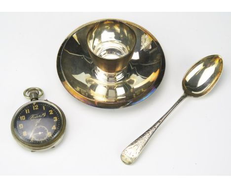 A Federal gent's plated open faced pocket watch, with 4cm Arabic dial, and subsidiary seconds dial, with engine turned decora