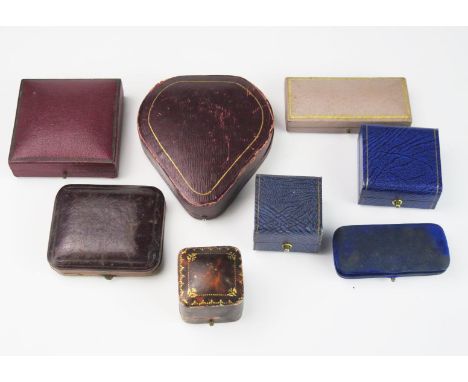 A Collection of Antique and Modern Jewellery and Ring Boxes, three ring and five jewellery, (8). 