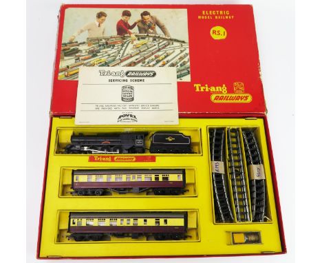 Triang Railways OO Gauge RS1 Passenger Train Set with R50 4-6-2 "Princess Victoria" BR Black 46205 - excellent in good/fair b