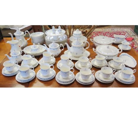 An extensive Royal Albert 'Memory Lane' pattern dinner, tea and coffee service, includes, dinner and side plates, turens, com