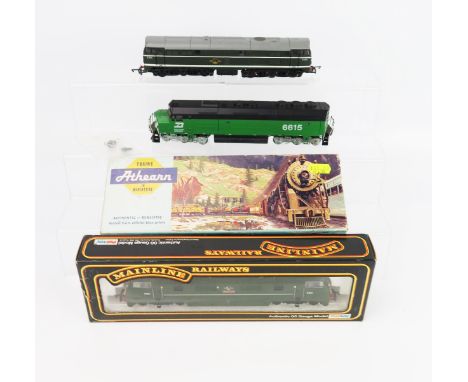 OO Gauge Diesel Loco trio - (1) Mainline 37-064 Type 4 B-B BR green, (2) Airfix 54101 BR Green, (3) Athearn F45 Burlington No
