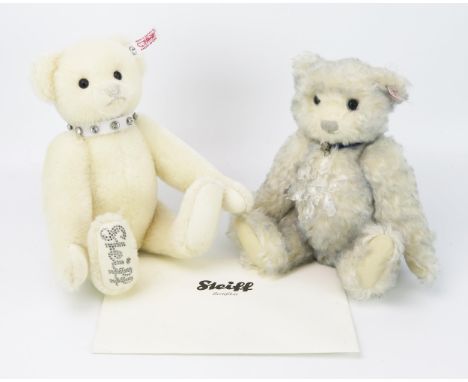 Steiff Teddy Bear Limited Edition Pair - (1) Krystal with growler and certificate 662003 (00174), (2) Swarovski with pendant 