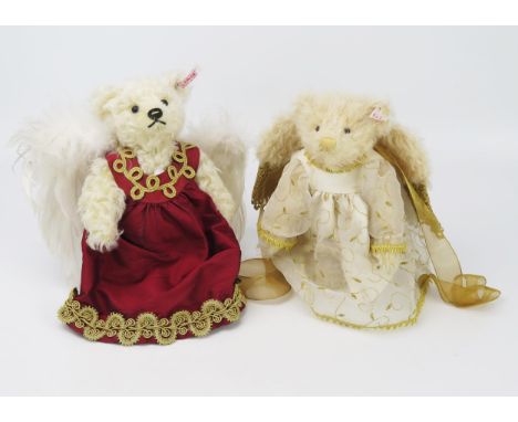 Steiff Angel Teddy Bear Limited Edition Pair - (1) Christmas Tree Topper 037573 (00921), (2) Angel Bear 037412 (00657), talle