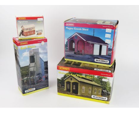 Hornby Skaledale OO Gauge Group including R9641 Ash Plant, R9533 Magna Goods Shed and R8850 East Engine Shed - excellent in b