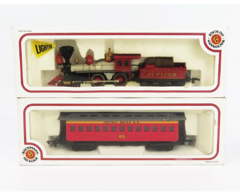 Bachmann HO / OO Gauge 51024 Central Pacific American 4-4-0 Loco (lighted) and matching 72924 47' Old Time Coach - excellent 