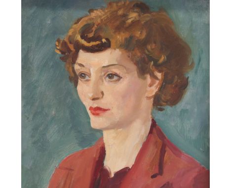 Philip Naviasky (1894 - 1983), oil on board, portrait of a woman circa 1950, signed, 21" x 16.5", framedA few minor surface p