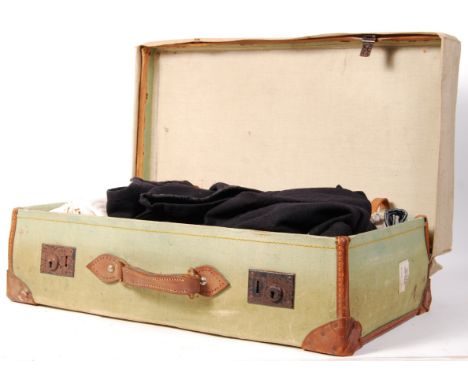 Two post-WWII Second World War British Navy sailor's uniforms. Within an original demob case / suitcase. Dated 1948 with stam