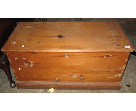 Vintage rectangular pine trunk.